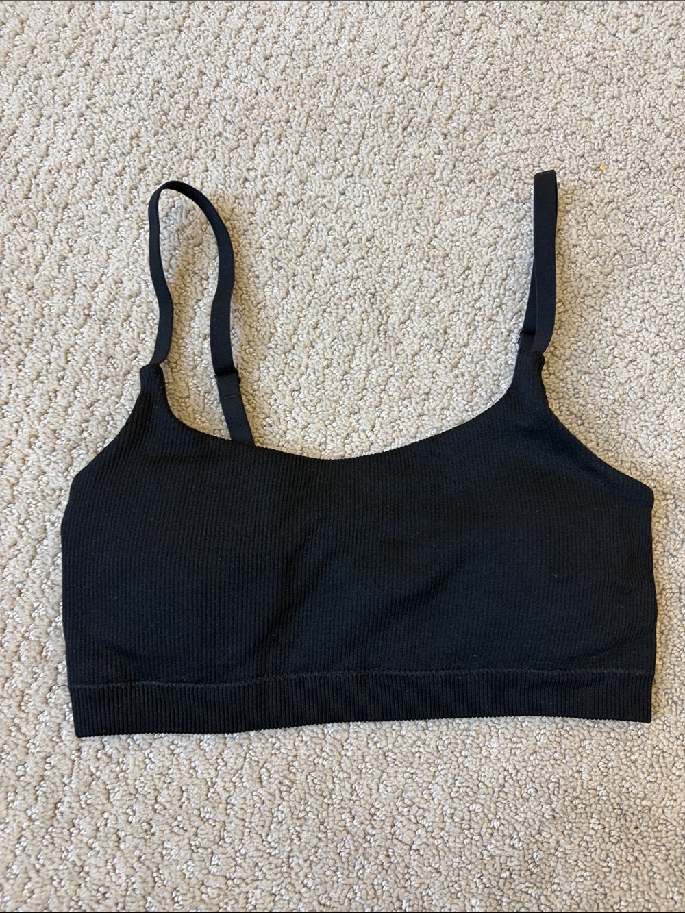 aerie Black Seamless Ribbed Bralette